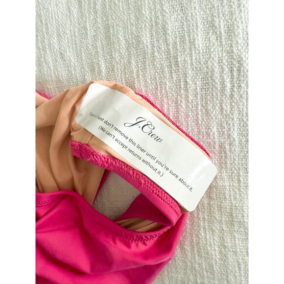 J. Crew | NWT | Ruched ruffle one-piece swimsuit in Radiant Fuchsia | Sz 8 - Picture 5 of 12